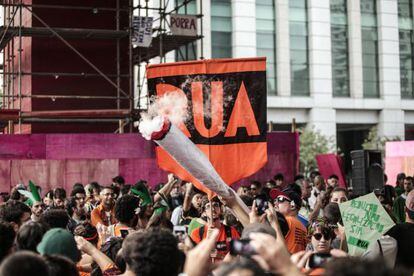 Marcha da Maconha em São Paulo, em março de 2015.