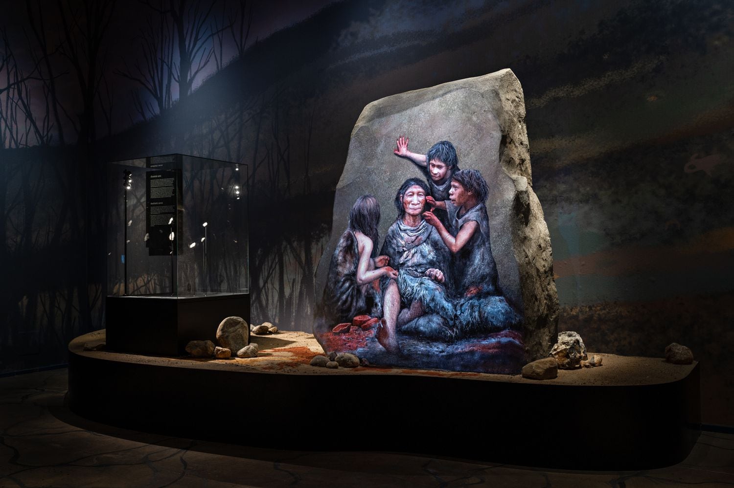 Exposição sobre neandertais no museu de Moesgaard. 