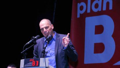 Varoufakis, na apresentação de DiEM25 em Madri.
