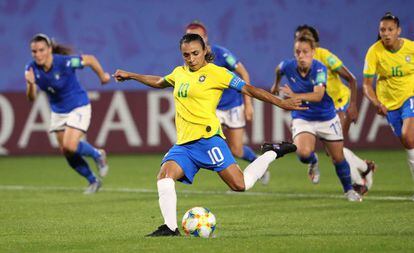 Marta marcou o gol da vitória contra a Itália na fase de grupos.