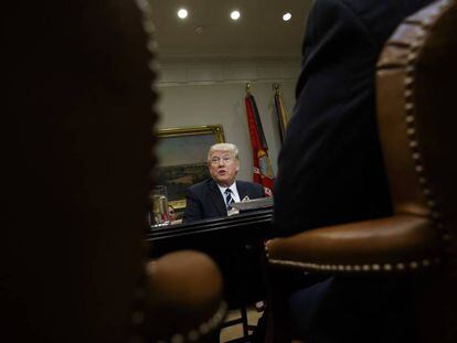 Donald Trump, durante uma reuni&atilde;o na Casa Branca em 14 de fevereiro. 