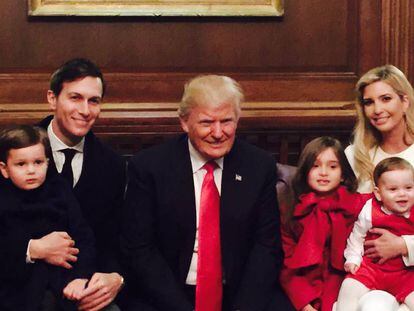 Donald Trump, junto a sua filha Invaka e sua família.