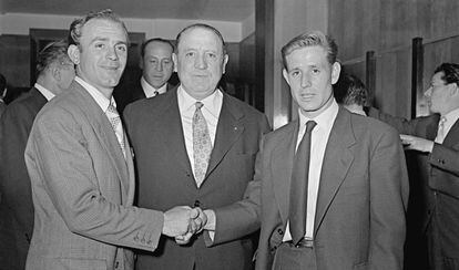 Di Stéfano, Santiago Bernabéu e Raymond Kopa