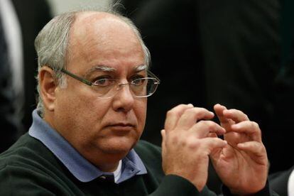 O ex-diretor da Petrobras Renato Duque, na CPI que investiga a empreiteira, no dia 17.