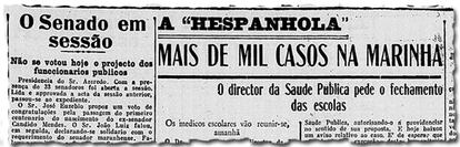Jornal A Noite mostra que o Senado se manteve em funcionamento durante a epidemia de gripe espanhola, em 1918