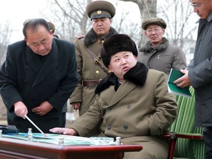 O líder da Coreia do Norte, Kim Jong-un, em uma imagem divulgada pela agência KCNA.