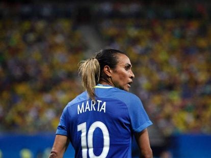 Marta, na partida contra a África do Sul nesta terça.