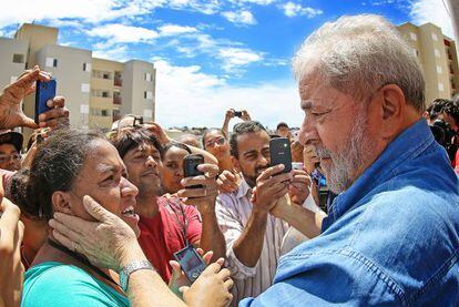 O ex-presidente Lula em evento do MTST no dia 20.