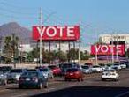 Billboards encouraging people to vote are seen following the U.S. Midterm elections in Phoenix, Arizona