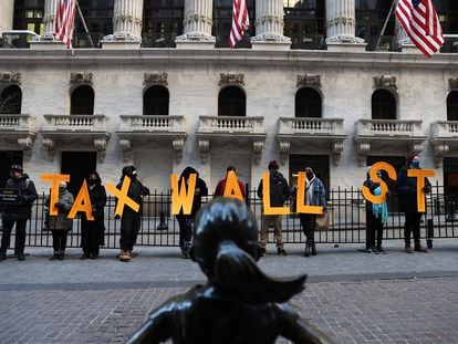 Protesta frente a Wall Street