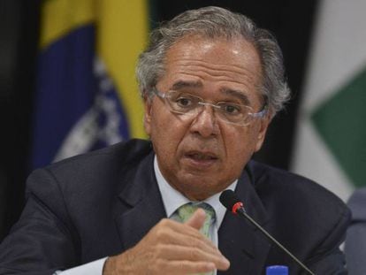 O ministro da Economia, Paulo Guedes, no início da semana em Brasília. 