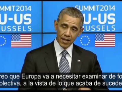 Barack Obama, na cúpula entre EUA e a UE, em Bruxelas.