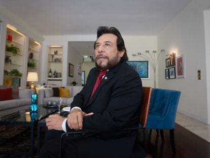Felix Ulloa, vice-presidente de El Salvador, durante a entrevista concedida nesta segunda-feira na residência oficial da Embaixada do seu país em Madri.