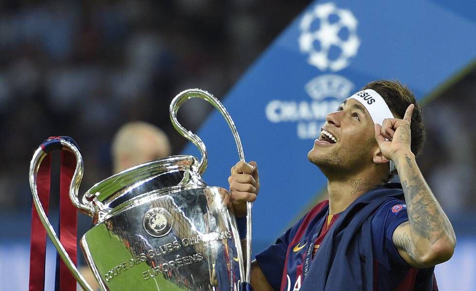 Neymar ganhou a Champions com o Barça e agora tem a missão de repetir o feito pelo PSG.