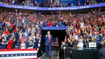 Donald Trump no comício em Tulsa, Oklahoma no último sábado.