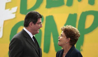 Dilma e seu ministro da Fazenda, Joaquim Levy.