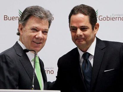 Juan Manuel Santos e seu ex-ministro Germán Vargas Lleras.