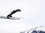 Ski Jumping - Four Hills Tournament - Innsbruck, Austria - January 3, 2020   Switzerland's Simon Ammann in action during training   REUTERS/Lisi Niesner