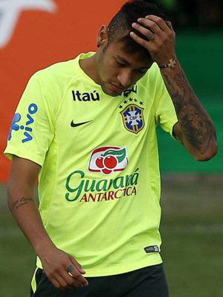 Neymar, durante o treino de sexta-feira.
