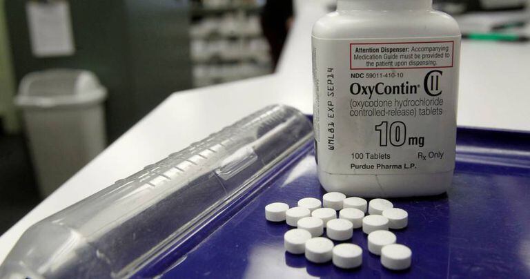 Frasco do opiáceo OxyContin