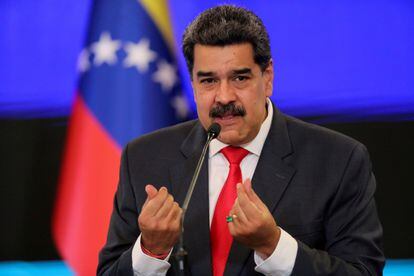 O presidente venezuelano, Nicolás Maduro, em uma entrevista coletiva.