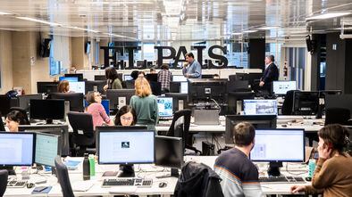Redação central do EL PAÍS em Madri, em fevereiro, antes da declaração do estado de alarme pelo coronavírus.