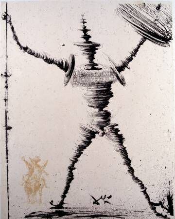 Ilustração de Salvador Dalí para 'Dom Quixote' (1945).