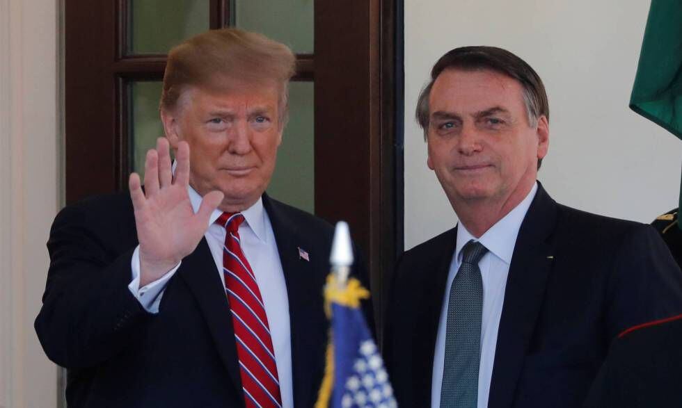 Trump e Bolsonaro na Casa Branca, em março.
