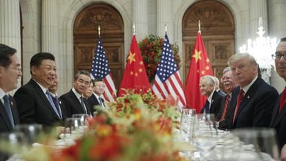Xi e Trump, no encontro bilateral.
