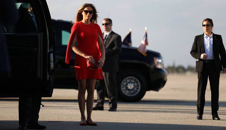 Melania Trump, no aeroporto internacional de West Palm Beach.