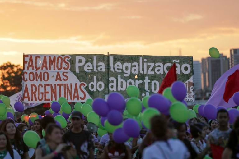 Marcha pela vida das mulheres e descriminalização do aborto em Brasília, em agosto de 2018.