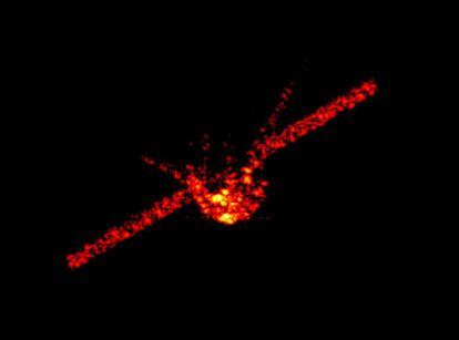 Imagem do monitoramento por radar da estação espacial chinesa Tiangong-1.