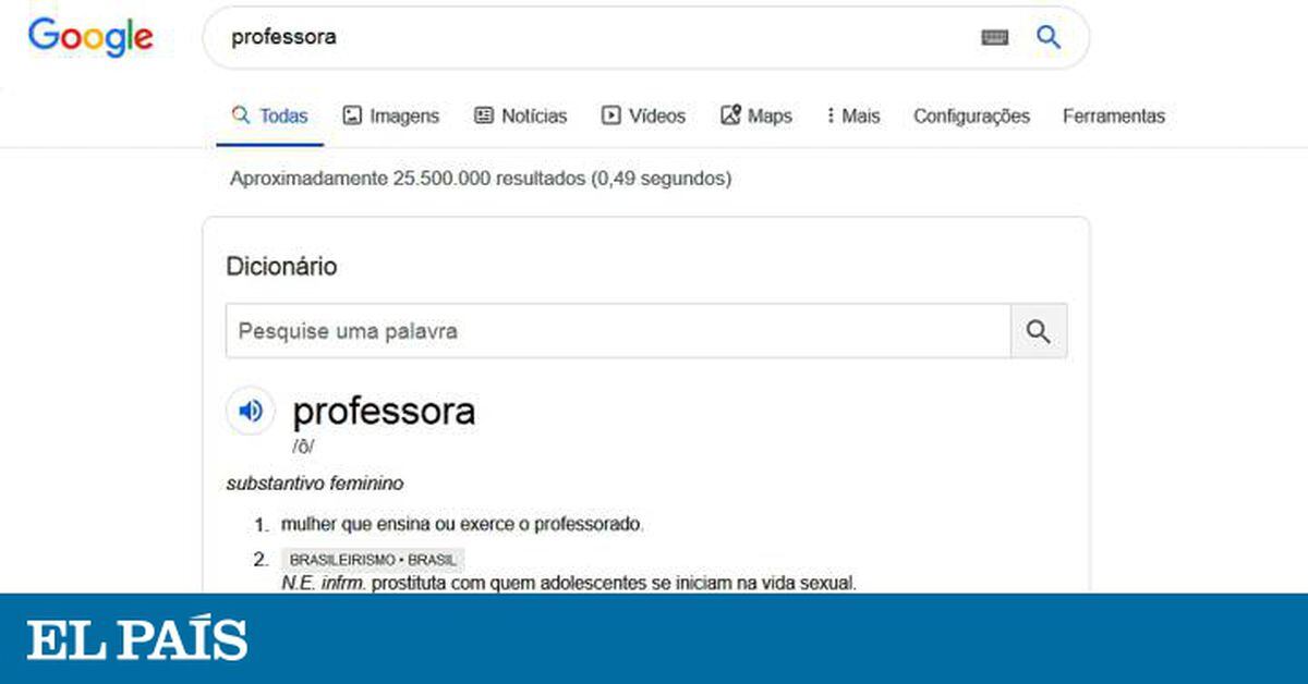 Google lista 'prostituta' entre principais significados para