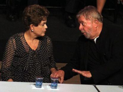 Dilma e Lula no anivers&aacute;rio de 35 anos do PT.