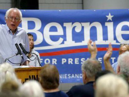 Bernie Sanders durante um ato na semana passada em New Hampshire.