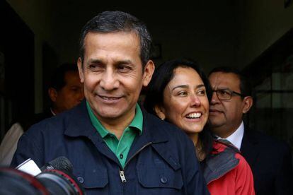 O ex-presidente do Peru Ollanta Humala e sua esposa, Nadine Heredia.