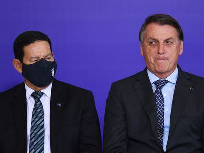 Mourão e Bolsonaro em novembro do ano passado, no Palácio do Planalto.