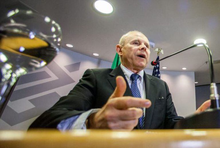 O ministro da Fazenda, Guido Mantega, nesta segunda-feira em São Paulo.