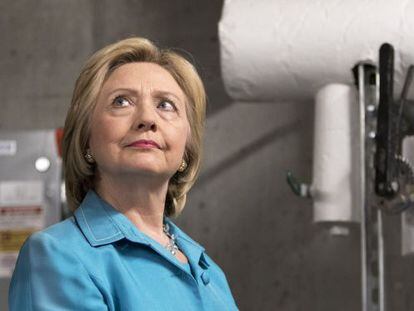 Hillary Clinton, durante um ato eleitoral em Des Moines.