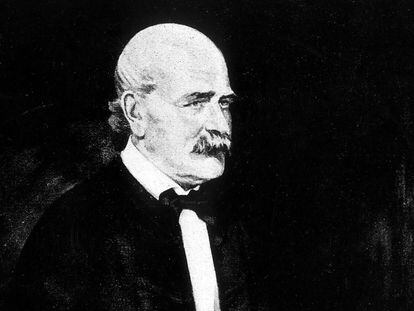 Retrato do médico húngaro, Ignaz Semmelweis.