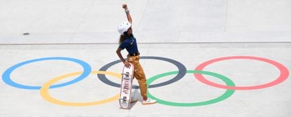 Rayssa Leal, a 'Fadinha do skate', nos Jogos Olímpicos.