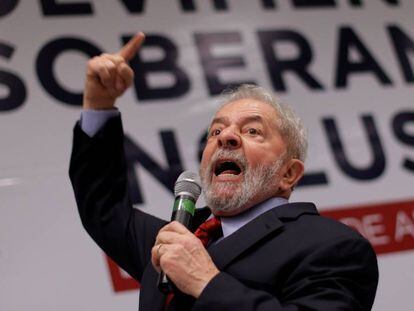 O ex-presidente Lula em evento do PT.