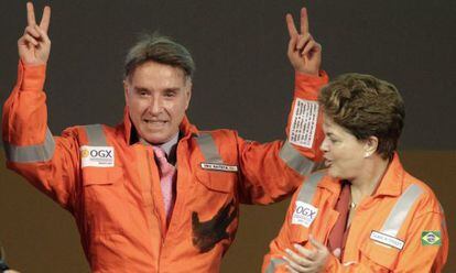 O empresário Eike Batista e a presidente Dilma, em abril de 2012.