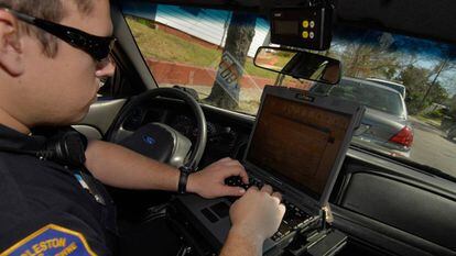 O centro contra o crime da polícia de Memphis, onde as informações são analisadas em tempo real.
