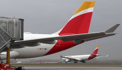 Avião da Iberia, companhia do grupo IAG, em imagem de arquivo.