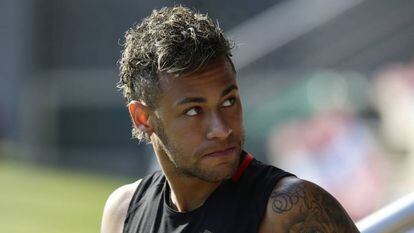 Neymar, na Cidade Esportiva Joan Gamper.