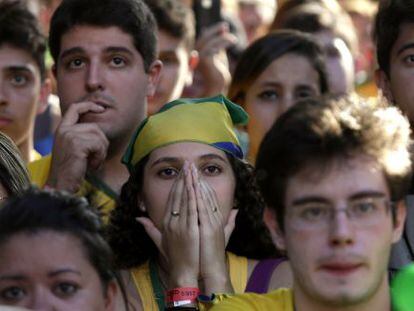 A torcida brasileira, durante a partida com o Chile.