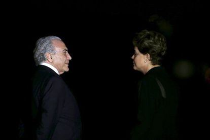 Michel Temer e Dilma Rousseff, no Pal&aacute;cio da Alvorada, no dia 19 de agosto. 