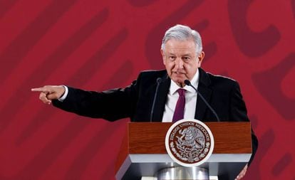 López Obrador durante uma de suas conferências matutinas.