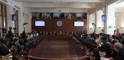 OEA se reúne para discutir a situação da Venezuela, nesta terça-feira.